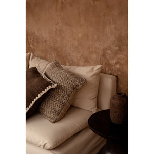 Kissenbezug – Leinen Material, Boho Stil, Natur Schwarz Ton - Grain | Bazar Bizar Antwerp