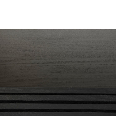TV Cabinet – Black Oak Veneer Finish, Powder-Coated Metal Legs, Sliding Drawers with Storage – Sense | Njordec