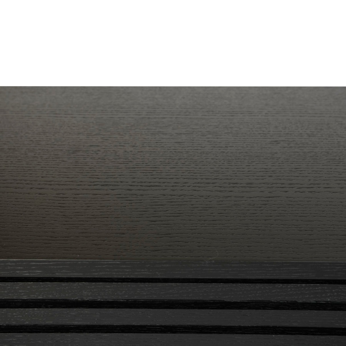 TV-Möbel – Schwarzes Eichenfurnier-Finish, Pulverbeschichtete Metallbeine, Schiebefächer mit Stauraum – Sense | Njordec