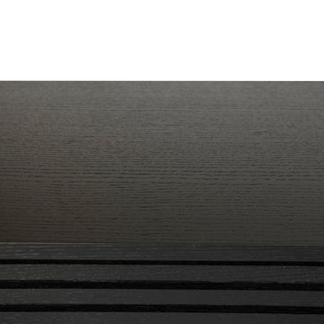 TV Cabinet – Black Oak Veneer Finish, Powder-Coated Metal Legs, Sliding Drawers with Storage – Sense | Njordec