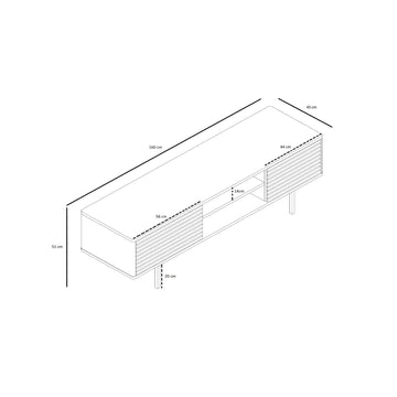TV Unit – Smoky Oak Veneer Finish, Sliding Drawer Design, Adjustable Shelves – Sense | Njordec