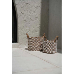 Basket - Banana Leaf, Cotton Macrame, Arabian Pattern, S | Bazar Bizar Antwerp