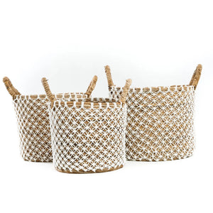 Basket - Banana Leaf, Cotton Macrame, Arabian Pattern, S | Bazar Bizar Antwerp