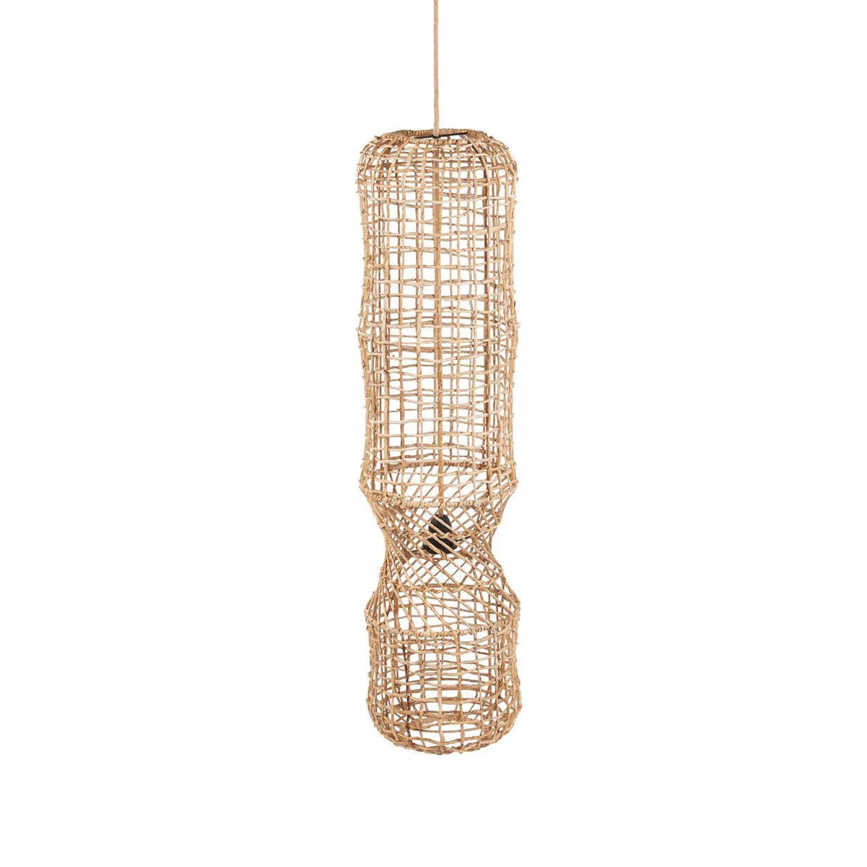 Pendelleuchte – Bananenblatt, Geflochtenes Design, Schlanke Form, XL - GuanYin | Bazar Bizar Antwerp