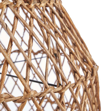 Pendant Light - Braided Banana Leaf, Layered Shape, Warm Light, S – Xiomara | Bazar Bizar Antwerp