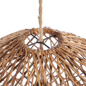 Pendant Light - Braided Banana Leaf, Layered Shape, Warm Light, S – Xiomara | Bazar Bizar Antwerp