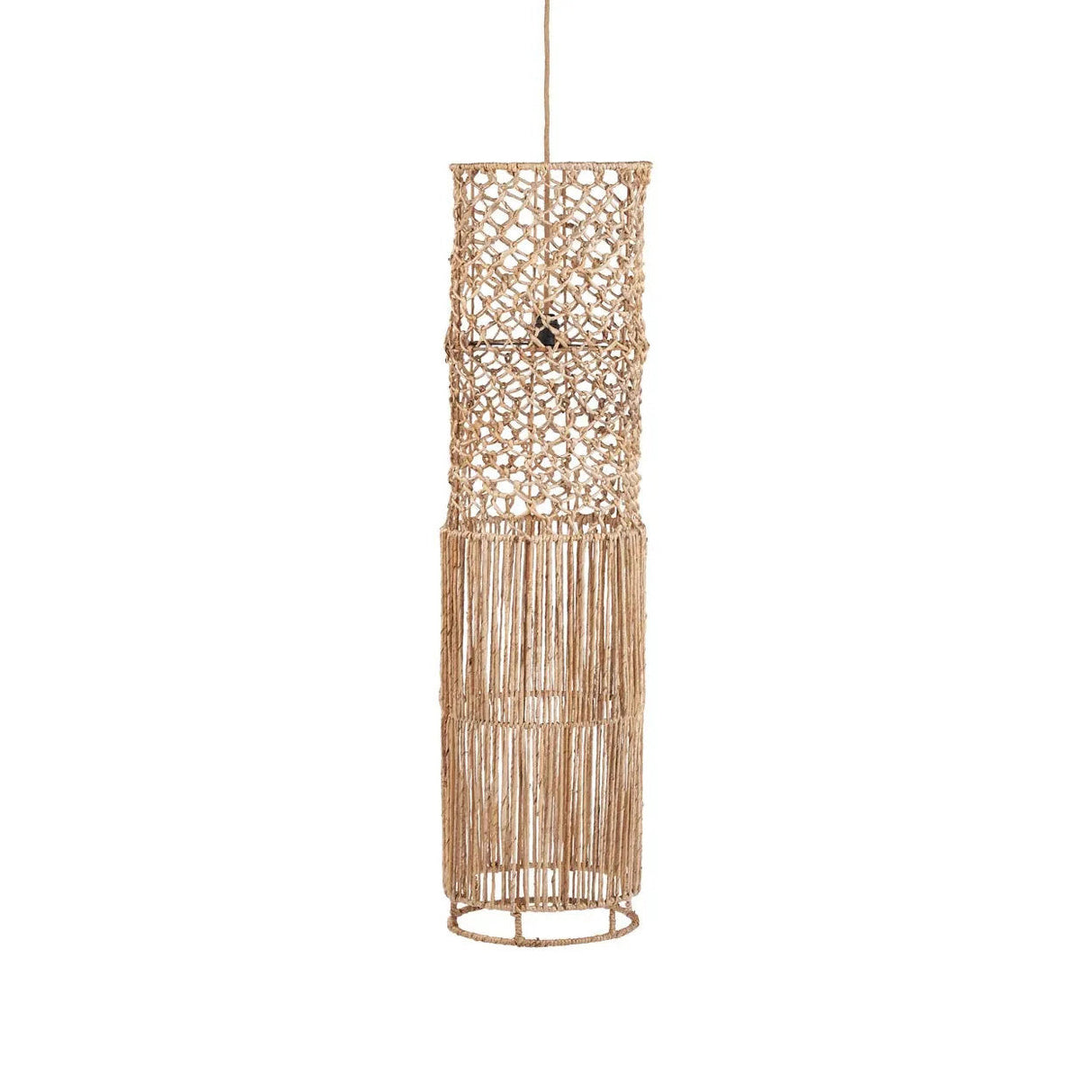 Pendelleuchte – Bananenblatt, Geflochtenes Design, Offene Struktur, XL - Takuhanki | Bazar Bizar Antwerp