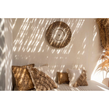 Wall Decor – Handcrafted Cotton Macrame, Natural Raffia Details, Boho Coastal Design | Bazar Bizar Antwerp