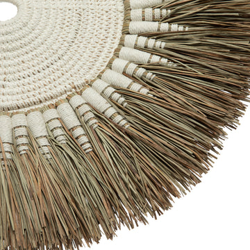 Wall Decor – Handcrafted Cotton Macrame, Natural Raffia Details, Boho Coastal Design | Bazar Bizar Antwerp