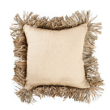 Kissenbezug – Baumwolle Bast, Natur Design, Fransen Detail, 40x40 cm - Bonita | Bazar Bizar Antwerp