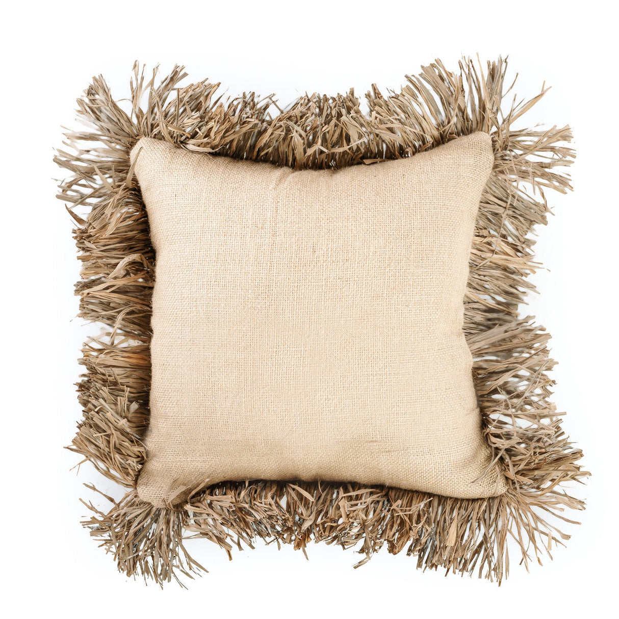 Kissenbezug – Baumwolle Bast, Natur Design, Fransen Detail, 40x40 cm - Bonita | Bazar Bizar Antwerp