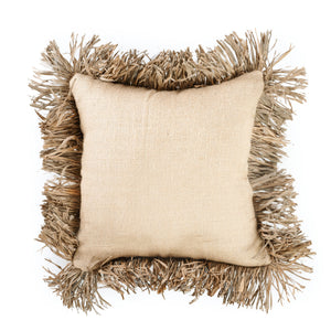 Kissenbezug – Baumwolle Bast, Natur Design, Fransen Detail, 40x40 cm - Bonita | Bazar Bizar Antwerp