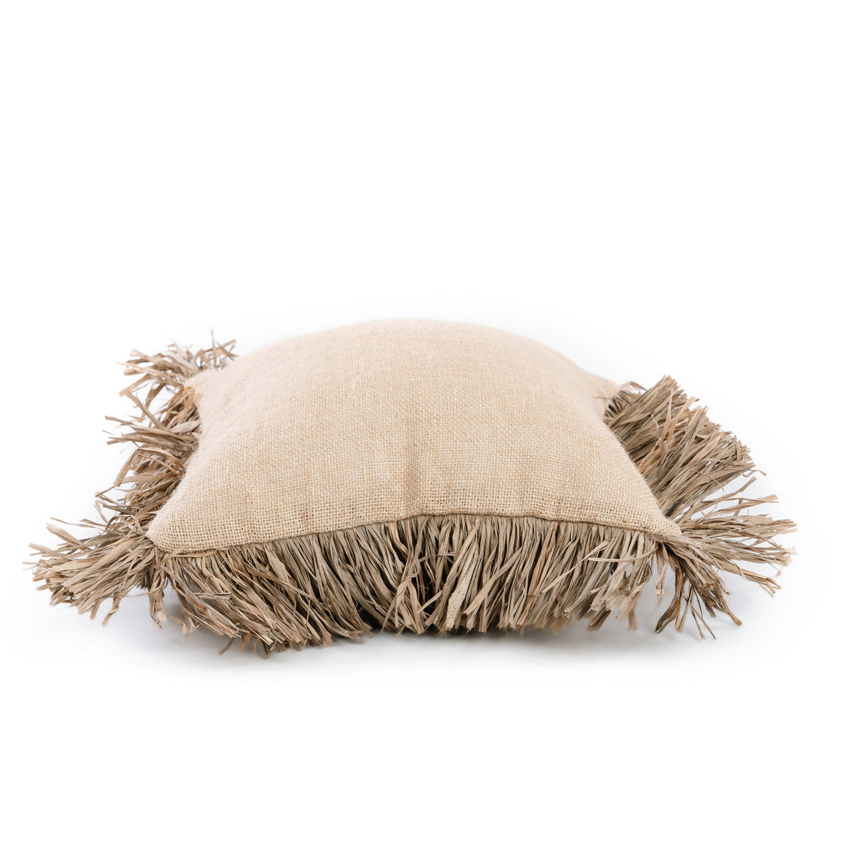 Kissenbezug – Baumwolle Bast, Natur Design, Fransen Detail, 40x40 cm - Bonita | Bazar Bizar Antwerp