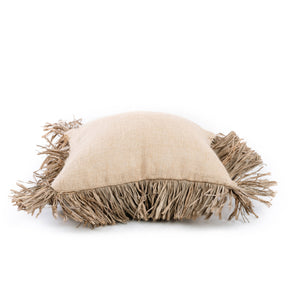 Kissenbezug – Baumwolle Bast, Natur Design, Fransen Detail, 40x40 cm - Bonita | Bazar Bizar Antwerp