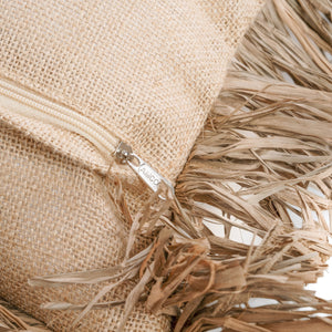 Kissenbezug – Baumwolle Bast, Natur Design, Fransen Detail, 40x40 cm - Bonita | Bazar Bizar Antwerp