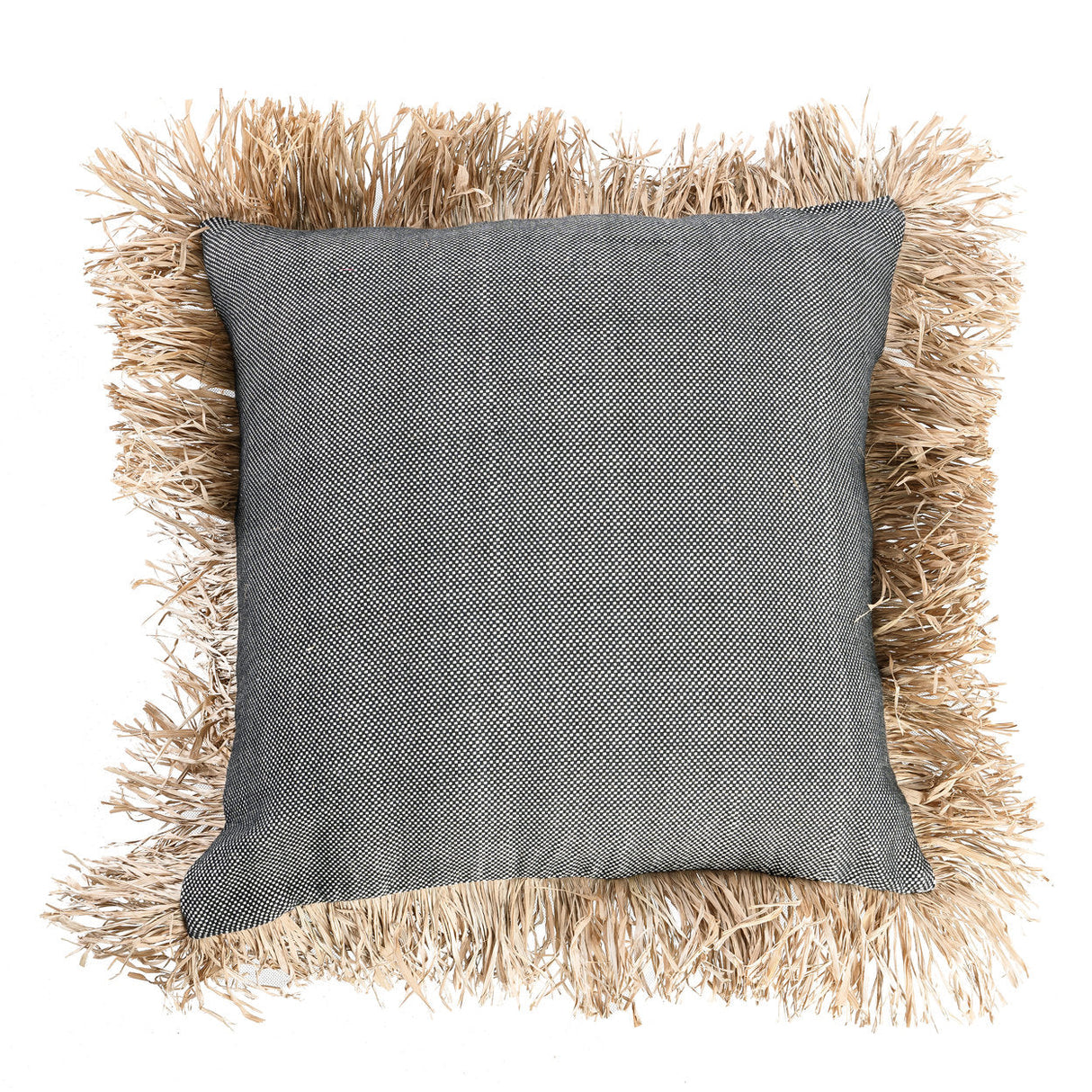 Kissenbezug –Baumwolle Bast, Boho Stil, Strukturierte Oberfläche, 60x60 - Raffia | Bazar Bizar Antwerp