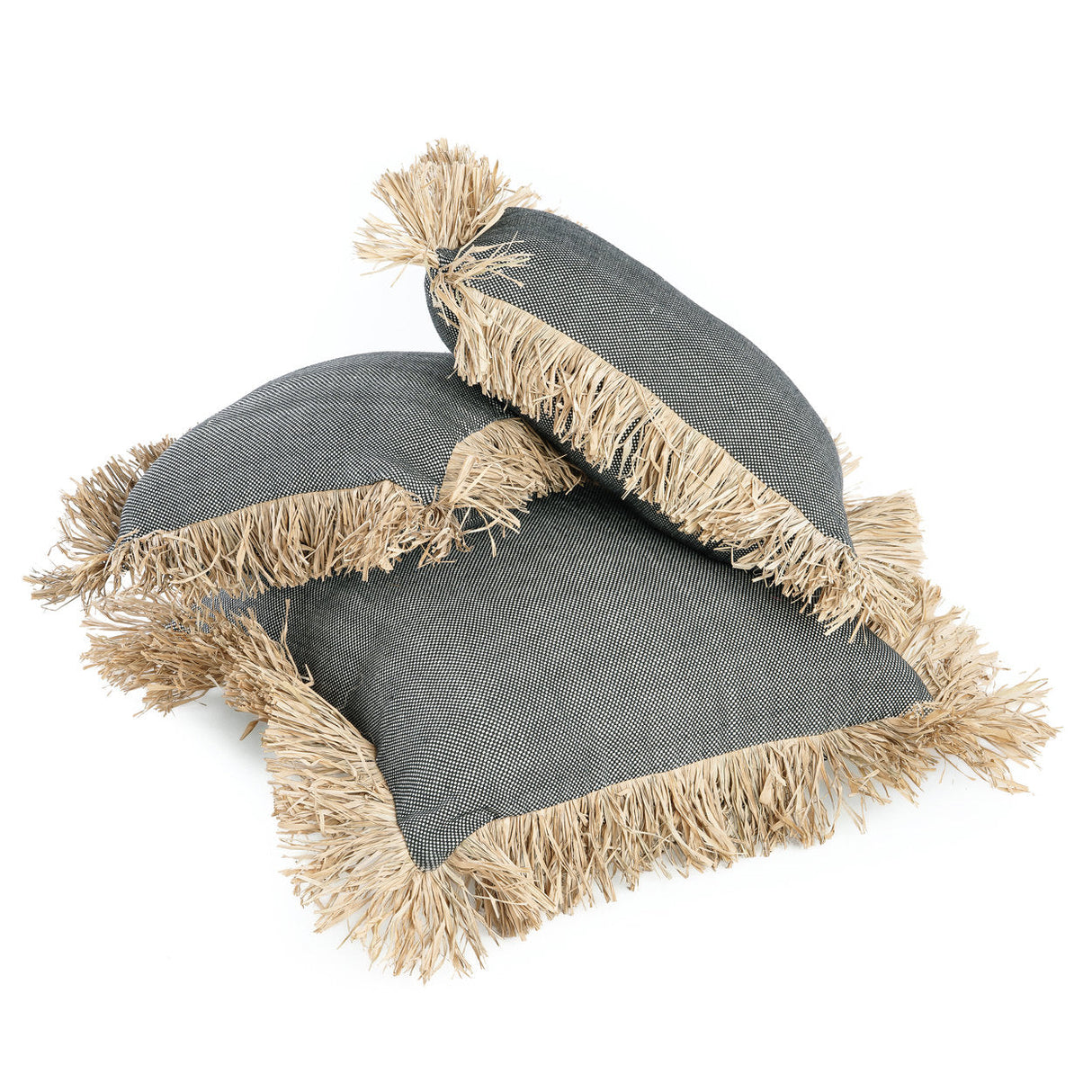 Kissenbezug –Baumwolle Bast, Boho Stil, Strukturierte Oberfläche, 60x60 - Raffia | Bazar Bizar Antwerp