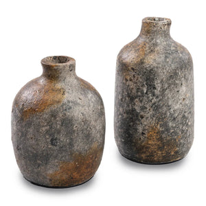 Vase – Terracotta, Rattan Detail, Organic Shape, S – Classy | Bazar Bizar Antwerp