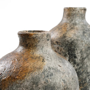 Vase – Terracotta, Rattan Detail, Organic Shape, S – Classy | Bazar Bizar Antwerp