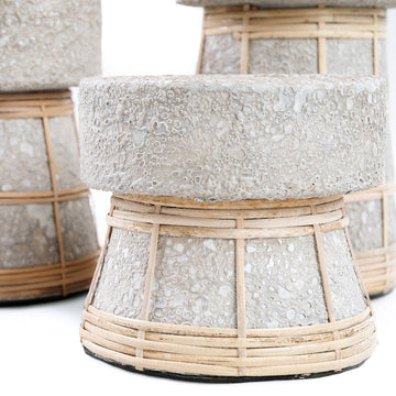 Kerzenhalter – Terrakotta Rattan, Strukturierte Oberfläche, Rattan Gitter, L - Serene | Bazar Bizar Antwerp