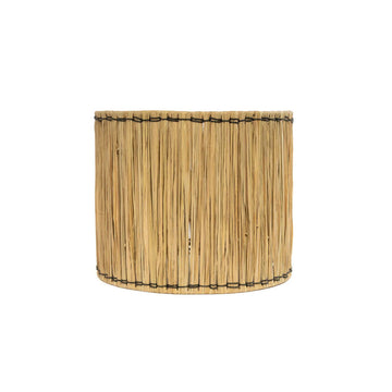 Table lamp – Terracotta base, Rattan lattice, Grass shade – Molokai | Bazar Bizar Antwerp