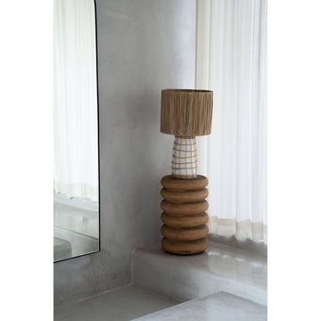 Stool – Suar wood, spiral shape, handcrafted surface – Umiko | Bazar Bizar Antwerp