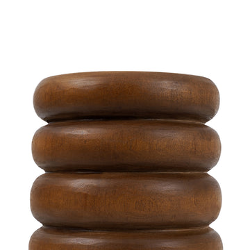 Stool – Suar wood, spiral shape, handcrafted surface – Umiko | Bazar Bizar Antwerp