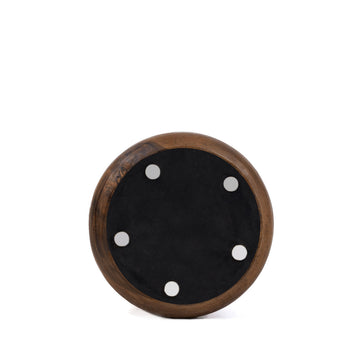 Stool – Suar wood, spiral shape, handcrafted surface – Umiko | Bazar Bizar Antwerp