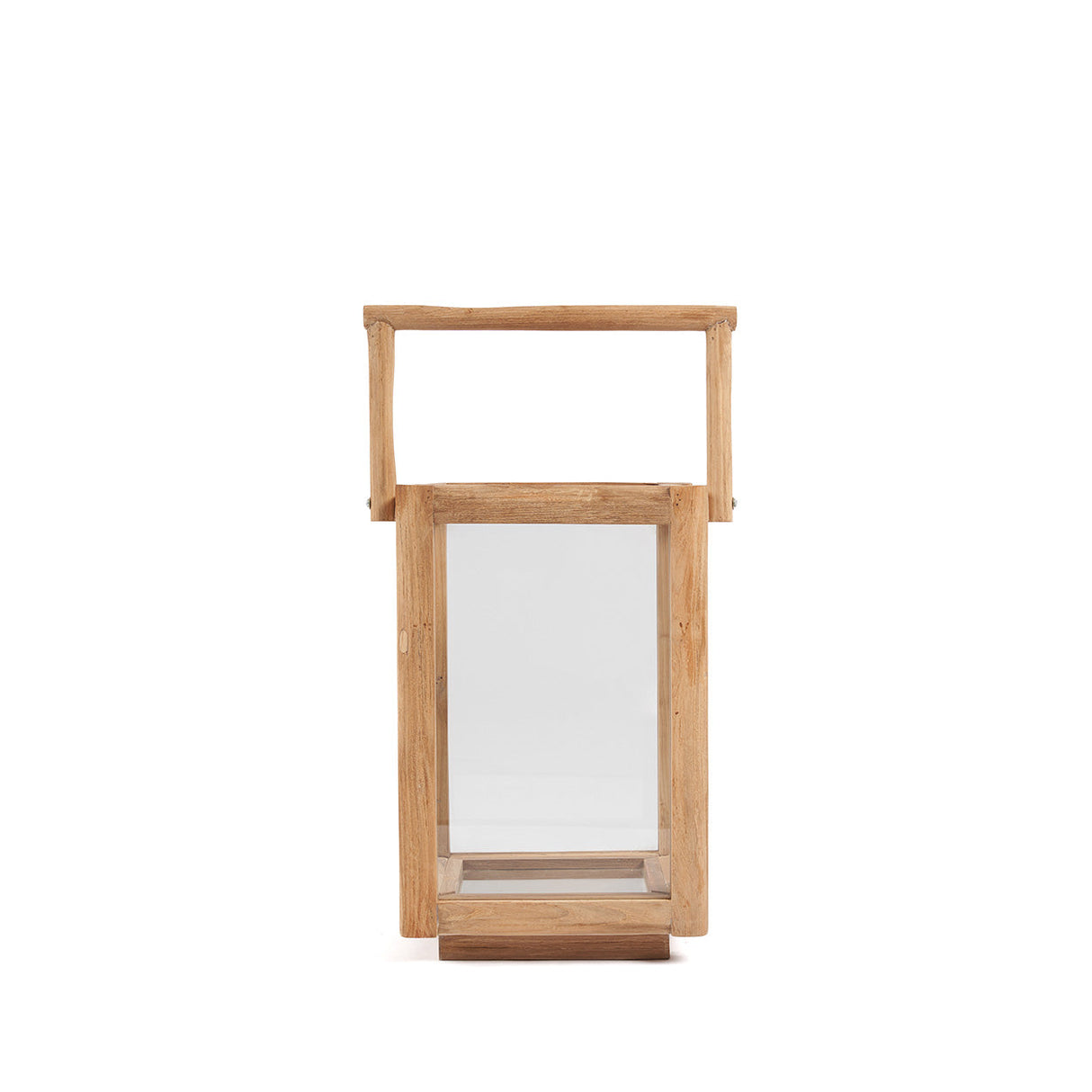 Laterne – Recyceltes Teakholz Material, Rechteckiges Design, Tragegriff Design, S – Nusa Penida | Bazar Bizar Antwerp