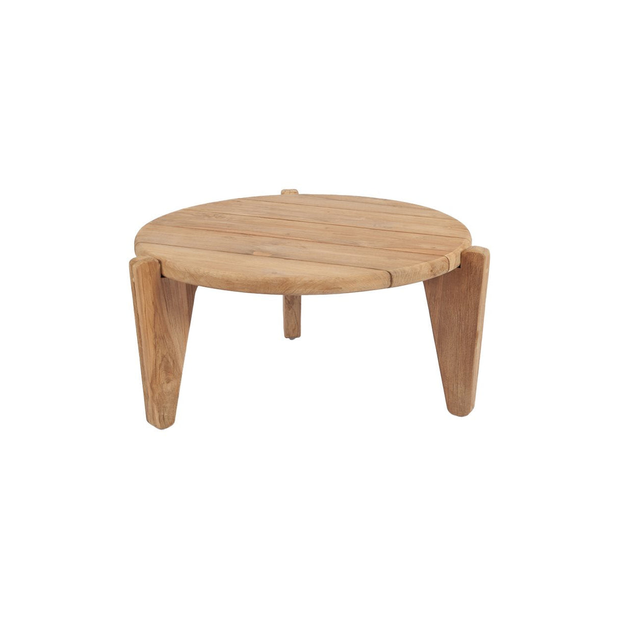 Couchtisch – Recyceltes Teakholz, Dreibein Design, Outdoor Stil, S – Seseh | Bazar Bizar Antwerp
