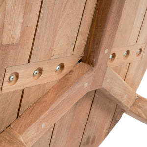 Couchtisch – Recyceltes Teakholz, Dreibein Design, Outdoor Stil, S – Seseh | Bazar Bizar Antwerp