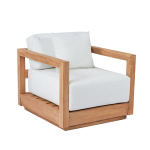 Outdoor Sessel – Recyceltes Teakholz Gestell, Sunbrella Polster, Innen und Außenbereich Design – Umalas | Bazar Bizar Antwerp