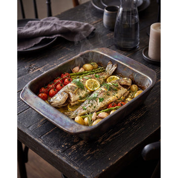 Oven Dish - Fired Terracotta, Sleek Design, Rustic Finish | Bazar Bizar Antwerp