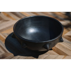 Bowl – Burnt Terracotta, Spiky Design, Black Finish – Burned Ethnic | Bazar Bizar Antwerp