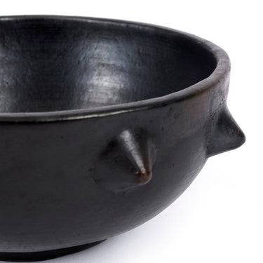 Bowl – Burnt Terracotta, Spiky Design, Black Finish – Burned Ethnic | Bazar Bizar Antwerp