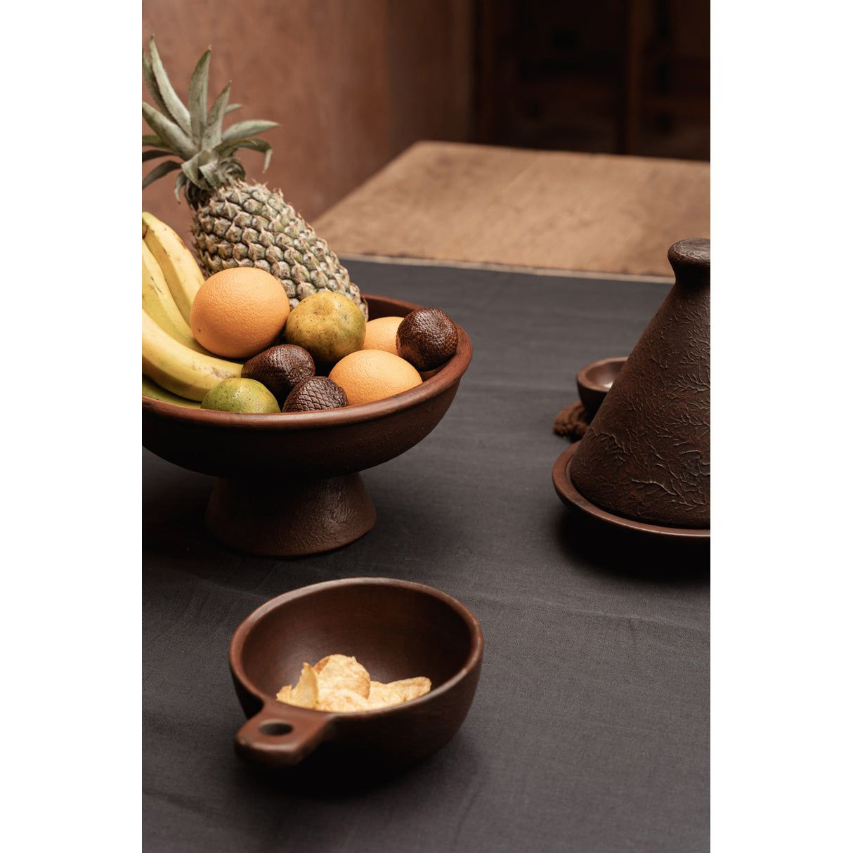 Schale – Terrakotta Material, Griff Design, Ethnisches Design, M | Bazar Bizar Antwerp