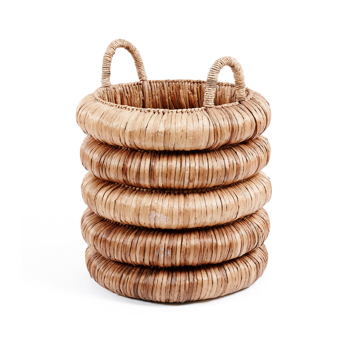 Korb – Wasserhyazinthe Material, Tragegriff Design, Bauchige Form – Chunky | Bazar Bizar Antwerp