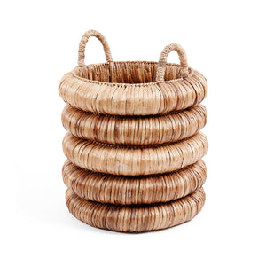 Korb – Wasserhyazinthe Material, Tragegriff Design, Bauchige Form – Chunky | Bazar Bizar Antwerp