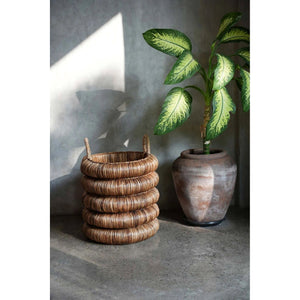 Korb – Wasserhyazinthe Material, Tragegriff Design, Bauchige Form – Chunky | Bazar Bizar Antwerp