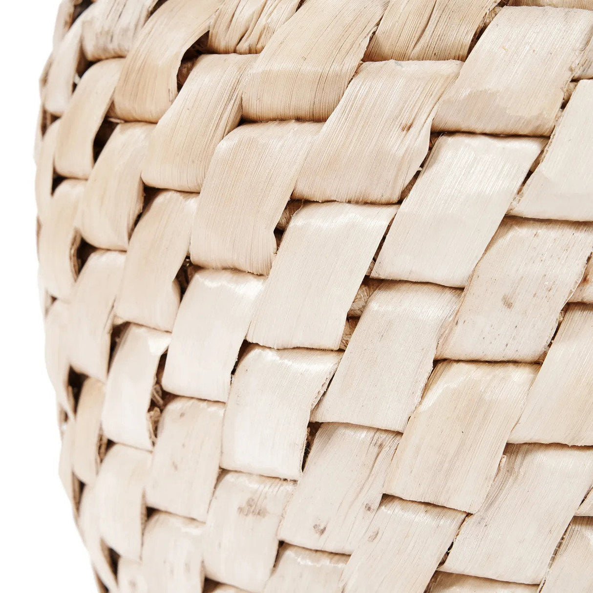 Korb – Bananenblatt, Diagonalmuster, Runde Form - Chidi | Bazar Bizar Antwerp