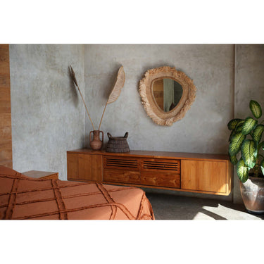 Basket – Hand-Woven Braided Pattern, Dark Natural Tones, Distinctive Triangle Shape – Chisomo | Bazar Bizar Antwerp