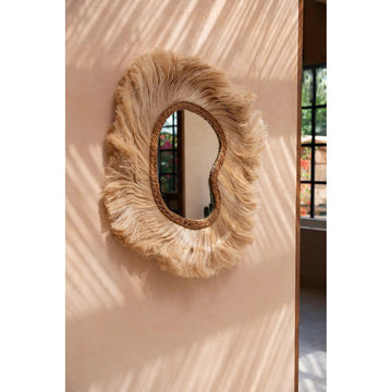 Wall Mirror – Handwoven Abaca, Arched Frame, Coastal Elegance, L – La Principessa | Bazar Bizar Antwerp