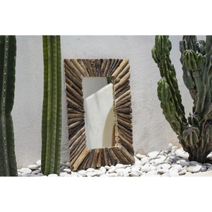 Spiegel – Treibholz, Natur Design, Rechteckiger Spiegel, M - Driftwood  | Bazar Bizar Antwerp