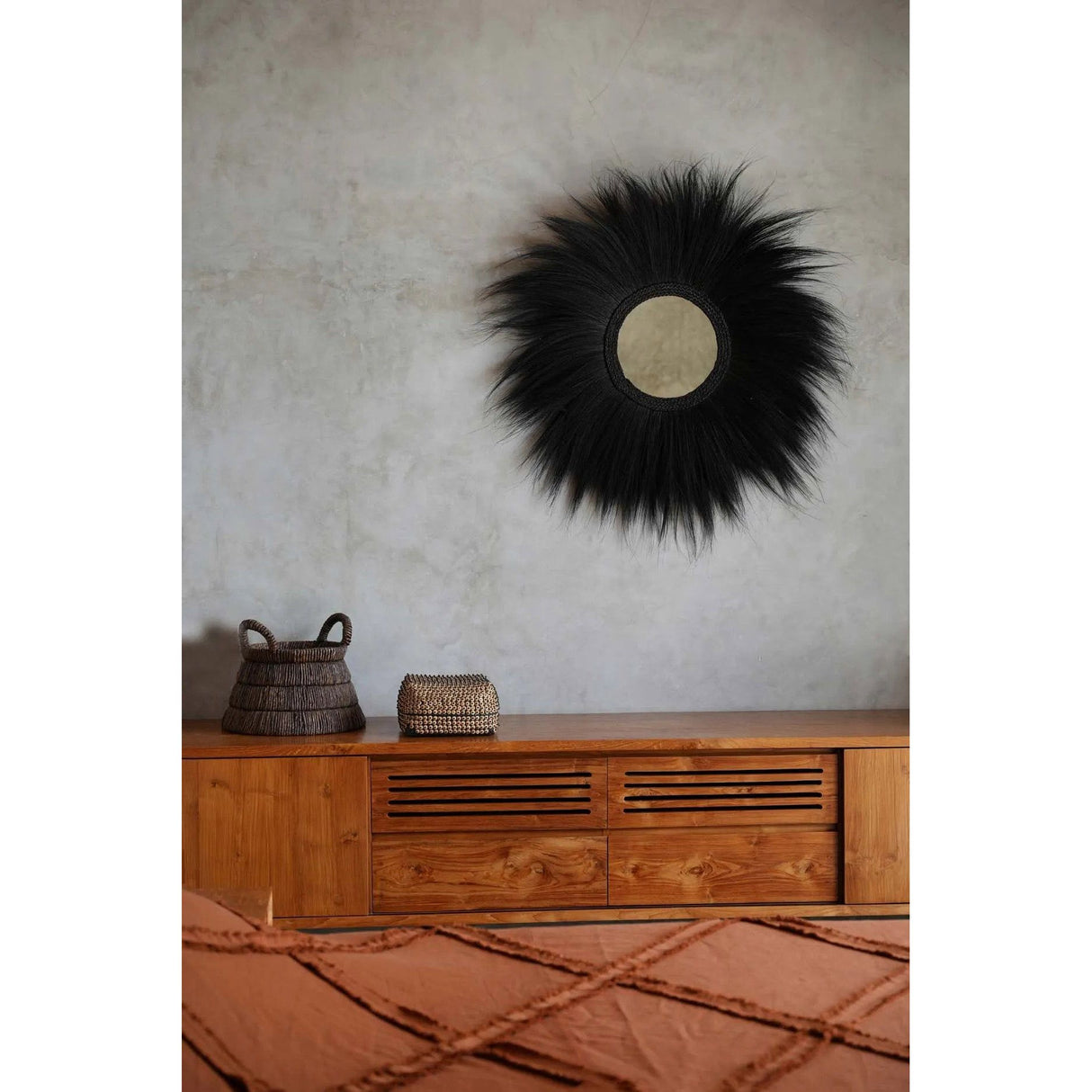 Spiegel – Rayung Gras, Boho Design, Strahlenform, L - Simba | Bazar Bizar Antwerp