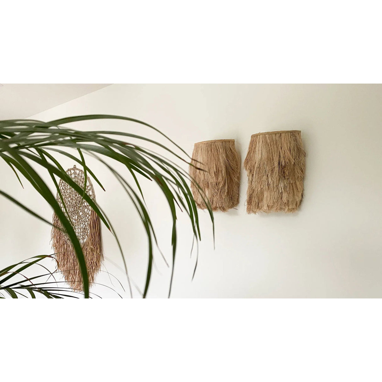 Wandleuchte – Abacafaser, Geflochtenes Design, Fransen Design, S - Abaca | Bazar Bizar Antwerp