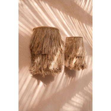 Wall Light - Braided Abaca, Natural Shade, Boho Style, S - Abaca | Bazar Bizar Antwerp
