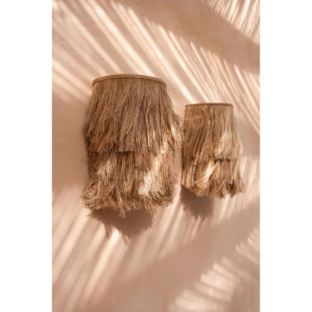 Wandleuchte – Abacafaser, Geflochtenes Design, Fransen Design, S - Abaca | Bazar Bizar Antwerp