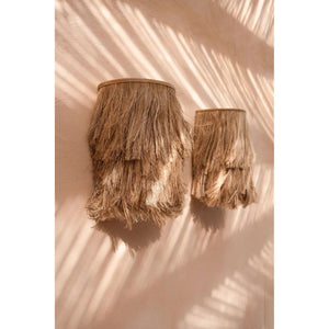 Wandleuchte – Abacafaser, Geflochtenes Design, Fransen Design, S - Abaca | Bazar Bizar Antwerp