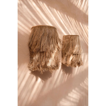 Wall Light - Braided Abaca, Natural Shade, Boho Style, S - Abaca | Bazar Bizar Antwerp