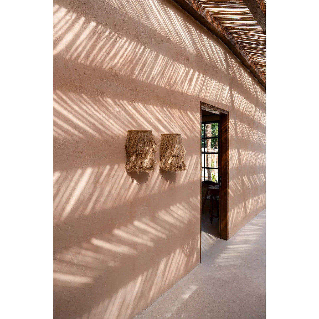 Wandleuchte – Abacafaser, Geflochtenes Design, Fransen Design, S - Abaca | Bazar Bizar Antwerp